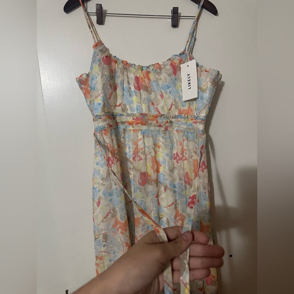 NWT LIKELY RAFFY FLORAL DRESS Ivory / Grey Mult Womens Size 10 - Picture 11 of 11